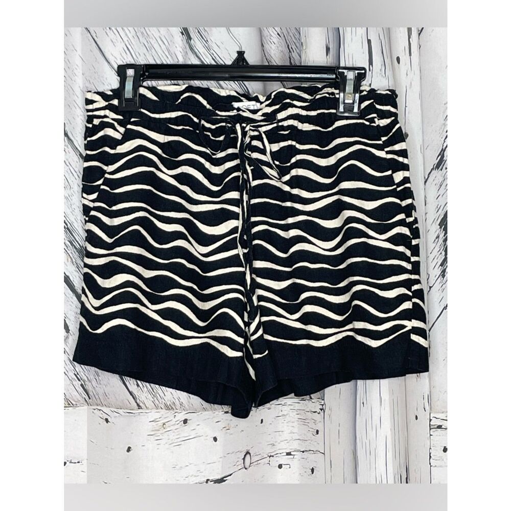 LOFT zebra print shorts linen blend S
